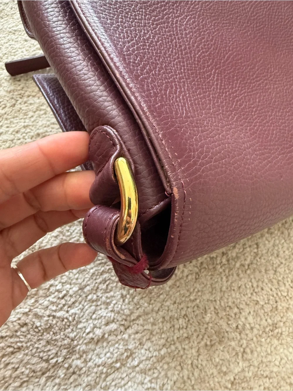 Cuyana Burgundy Leather Crossbody Bag
